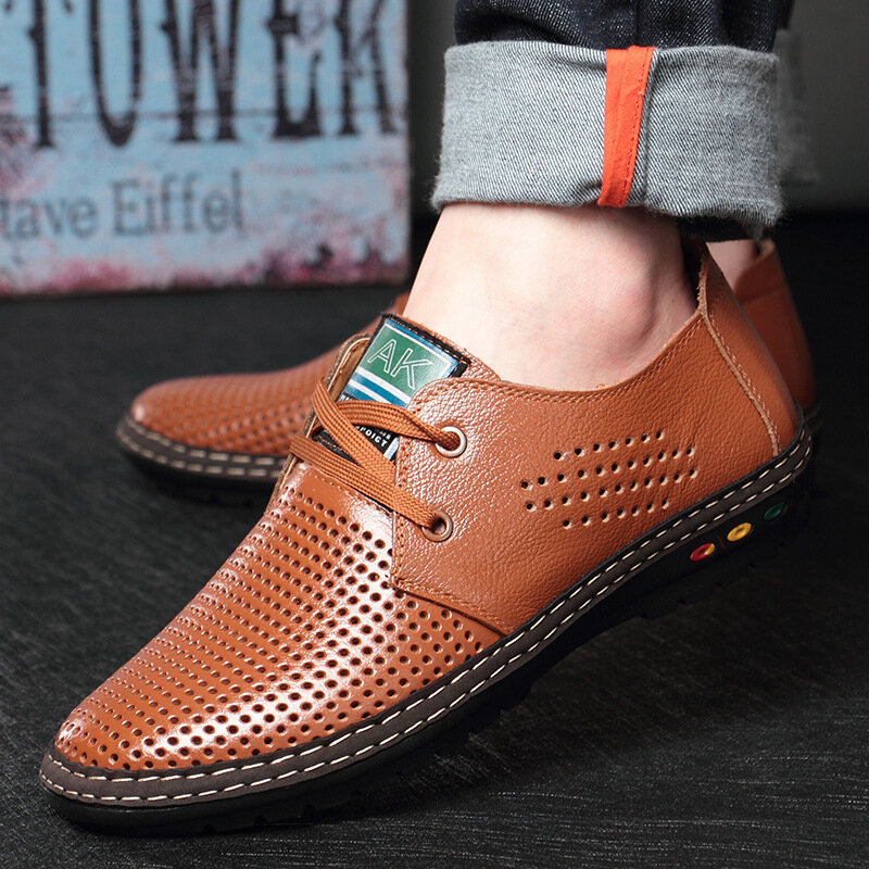 WOTTE scarpe casual da uomo in pelle estate 2020 traspirante morbido guida da uomo fatto a mano chaussure homme mocassini a rete chaussure homme