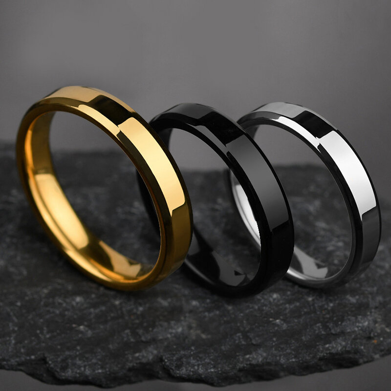 Atoztide 4/6/8mm personalizado gravar nome data anéis para mulheres cor do ouro de aço inoxidável personalizado coração casal jóias presente