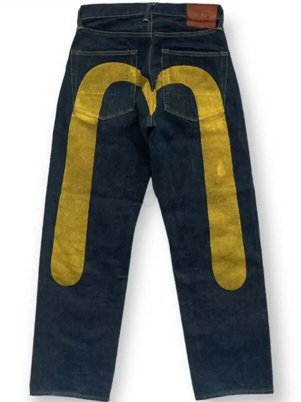 Jeans Gótico Loose Fit para mulheres, streetwear punk, estampado denim cargo, perna larga, calças de lounge vintage, quente, Y2K