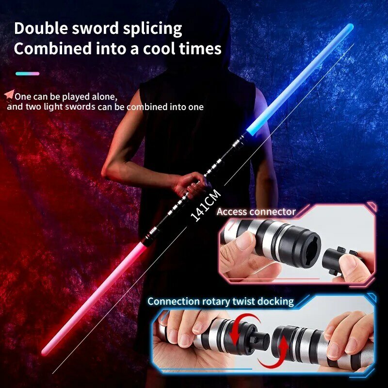 REikirc 75cm miecz świetlny RGB 7-kolor/1 kolor szabla świetlna dla 3+ dzieci miecz laserowy zabawka Party świecące miecze