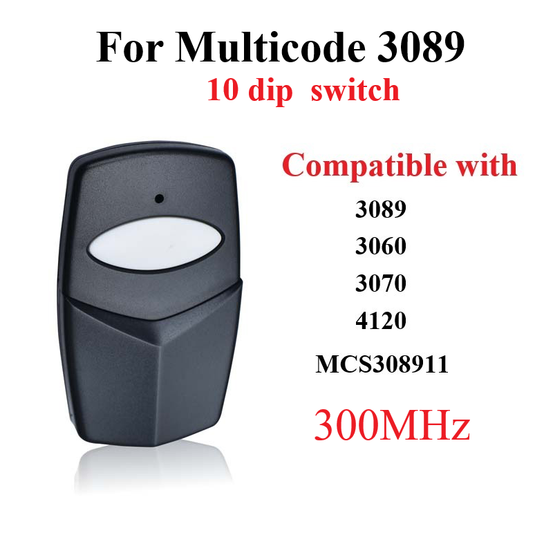 Mando a distancia multicódigo, interruptor dip 10, 3089, 308911, 1089, 3060, 3083, MCS306001, MCS308301, MCS308911, MCS412001