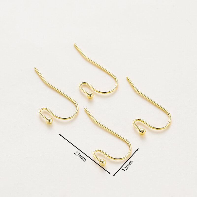 귀걸이가 있는 금 도금 귀걸이 와이어, DIY 주얼리 제작을 위한 귀걸이 걸쇠 조사 용품, 6 가지 스타일, 14K, 18K, 로트당 20 개