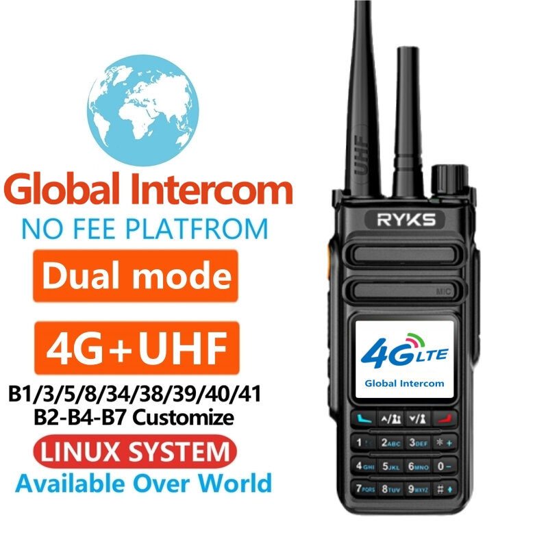 Global-Intercom 4G PoC et UHF Internet, radio bidirectionnelle, carte SIM, talperforé, longue portée, paire de 5000km, sans frais, plateforme d'interphone