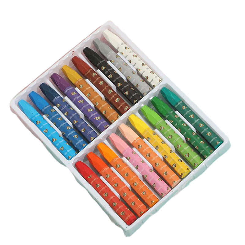 Set krayon gambar warna-warni pensil pensil Caryon lilin pena Pastel minyak