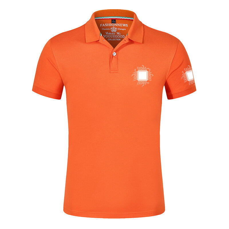 CPU Processor Circuit Diagram 2023 New Summer Men Short Sleeve Polo Shirts Contrast Streetwear Casual Fashion Tops