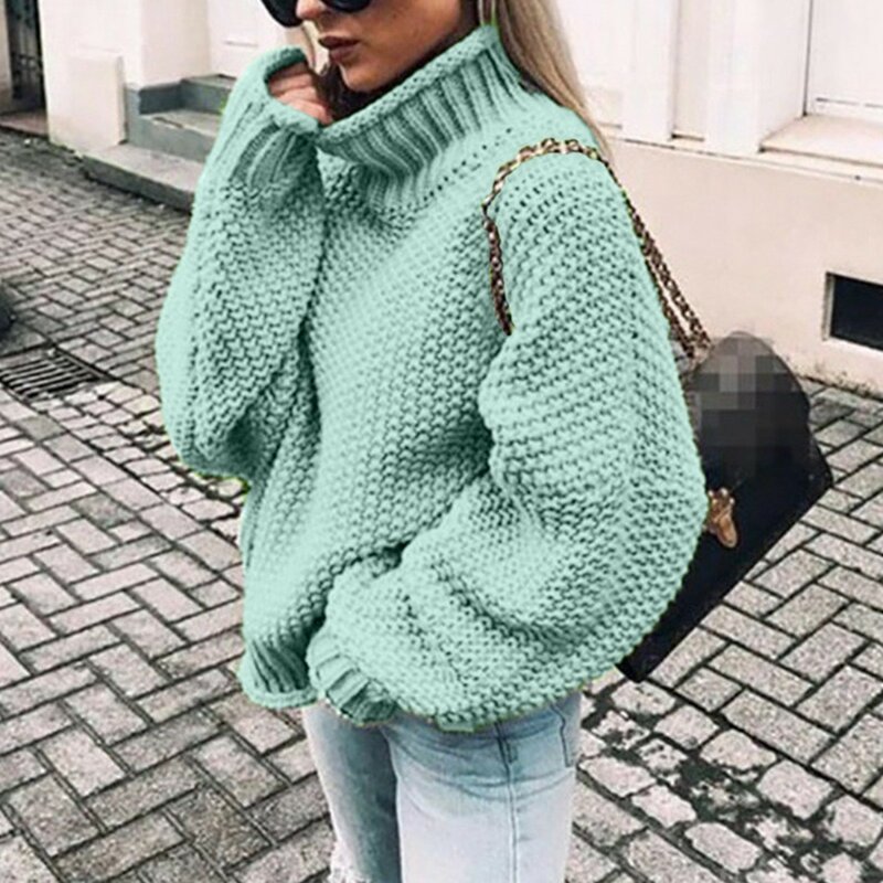 Sweter damski gruby gruby, dzianinowy ciepły pulower z kapturem sweter z długim rękawem pulowerowe topy dzianina dla kobiet