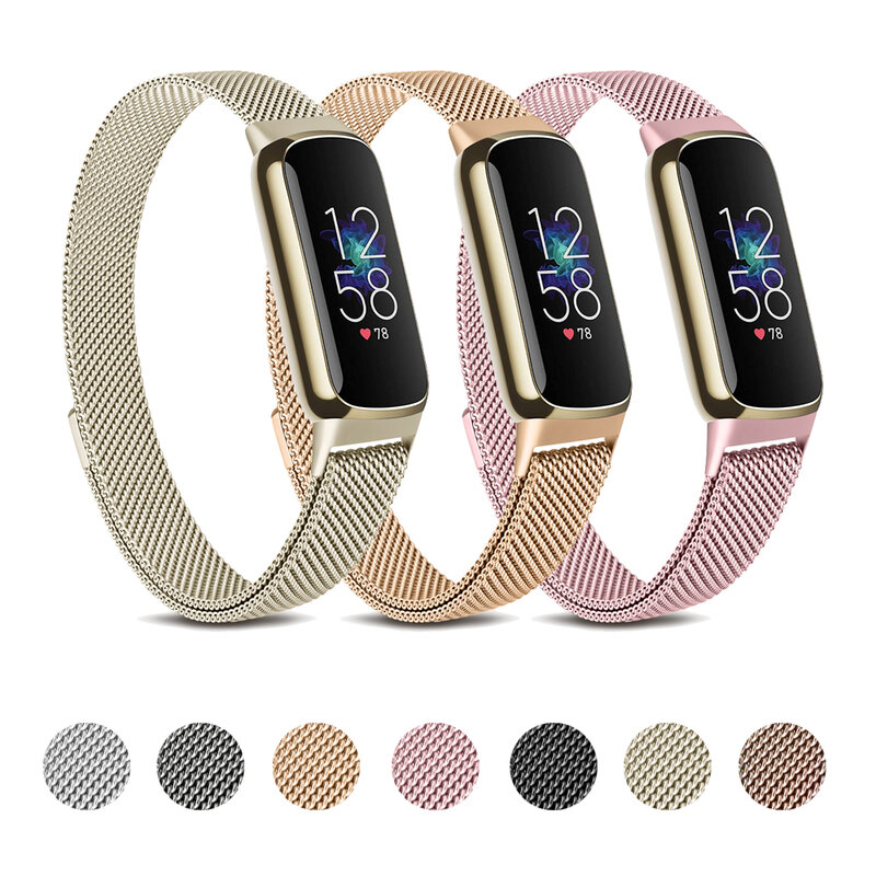 Correa de Metal magnética para reloj inteligente Fitbit Luxe, pulsera de repuesto para pulsera deportiva
