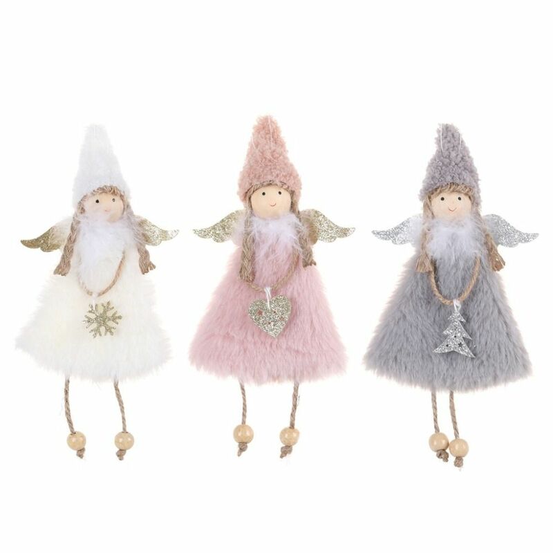 Милые подвесные украшения на рождественскую елку, Элегантная Модная Кукла-ангел, плюшевая марлевая юбка, ангел, плюшевая кукла-ангел, подвеска, украшение для дома