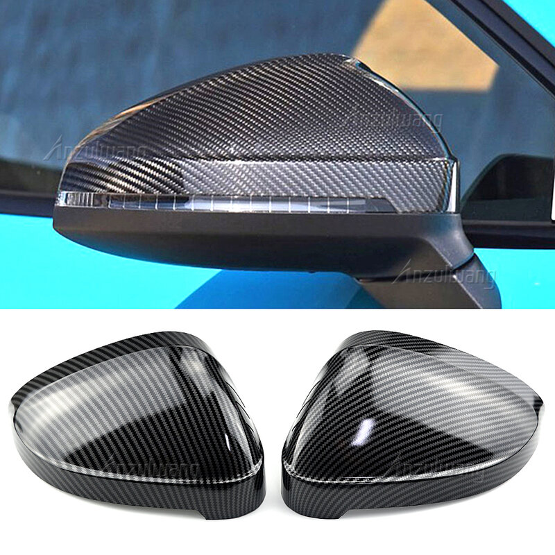 Carbon black and bright black Rearview Mirror Case Side Mirror Shell For Audi A4 B9 2017 up A5/S5/RS5 2016 up One Pair