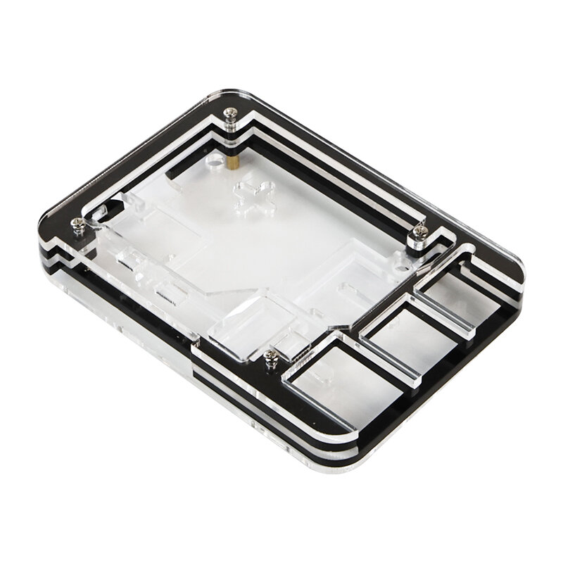 Himbeer Pi 5 Acryl gehäuse transparent und 5 Schichten Design unterstützen die Installation offizieller aktiver Kühler