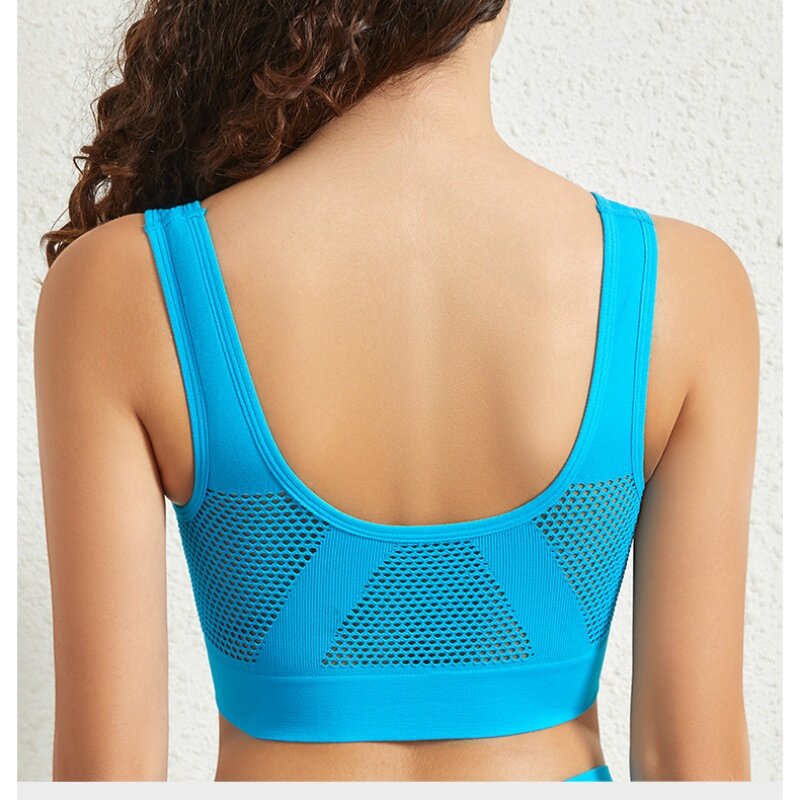 Seamless Bras For Women Hollow Mesh Breathable Sports Bra Female Wireless No Pads Crop Top Sexy Lingerie Soft Brassiere M-5XL