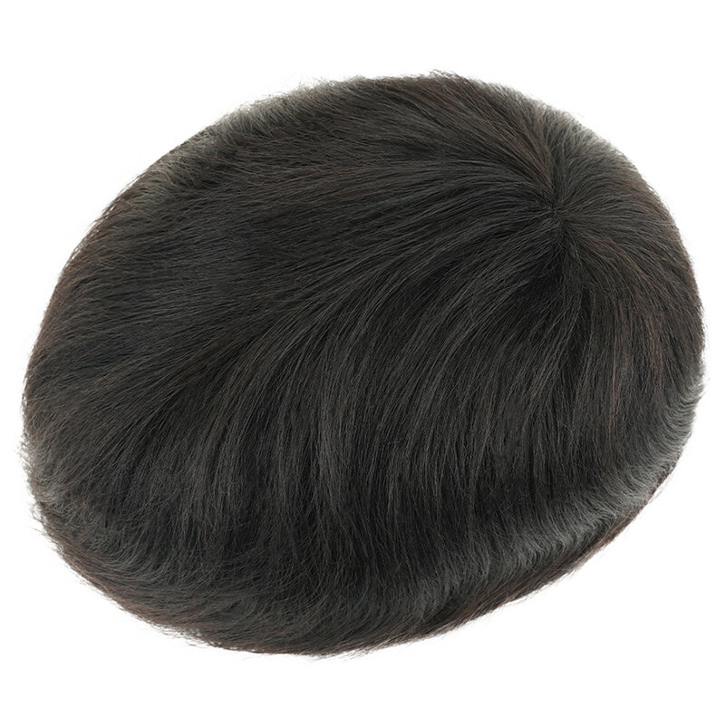 Peluca de cabello Natural para hombre, postizo de pelo fino y duradero, tupé de 6 pulgadas, 130% de densidad