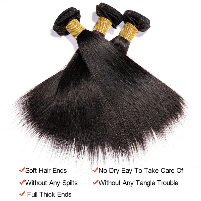 BAHW-Straight Weave Hair Extensions, cabelo humano não processado, cabelo virgem Pacotes, osso vietnamita, 100%, 1 Pacotes, 3 Pacotes