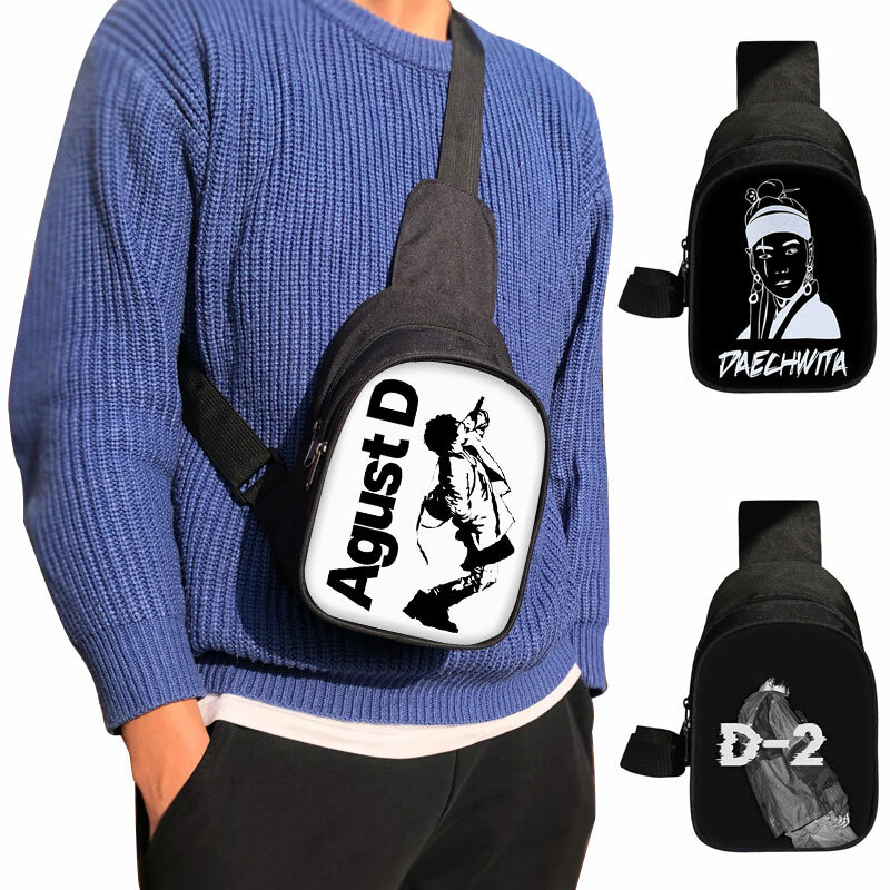 Koreański styl AGUST D torba na klatkę piersiową Kpop D2 Daechwita torby na ramię na torebka podróżna uchwyt na telefon Suga Min Yoongi Crossbody torba