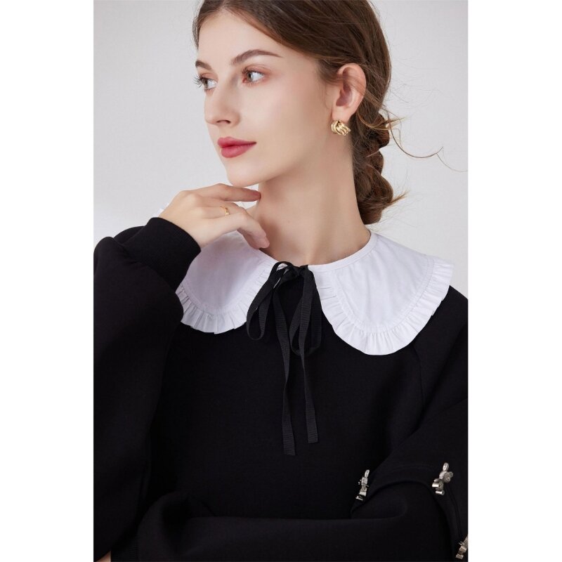 Lace Pleated False Collar Summer Spring Woman Blouse Shirt Decorative Collar Drop Shipping
