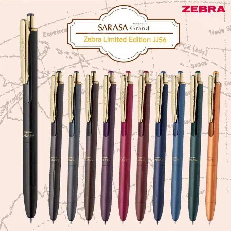 Japan  Sarasa JJ56 Grand Vintage 0.5mm Gel Pens Retro Color Ink Metal Penholder Sign Pen Stationery Office School Supplies