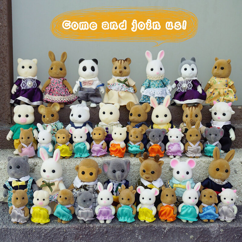 Conejo de Pascua a escala 1:12, simulación de bosque, familia, Reno, juego de simulación, oso, Panda, Animal, casa de muñecas, regalo de cumpleaños para niños