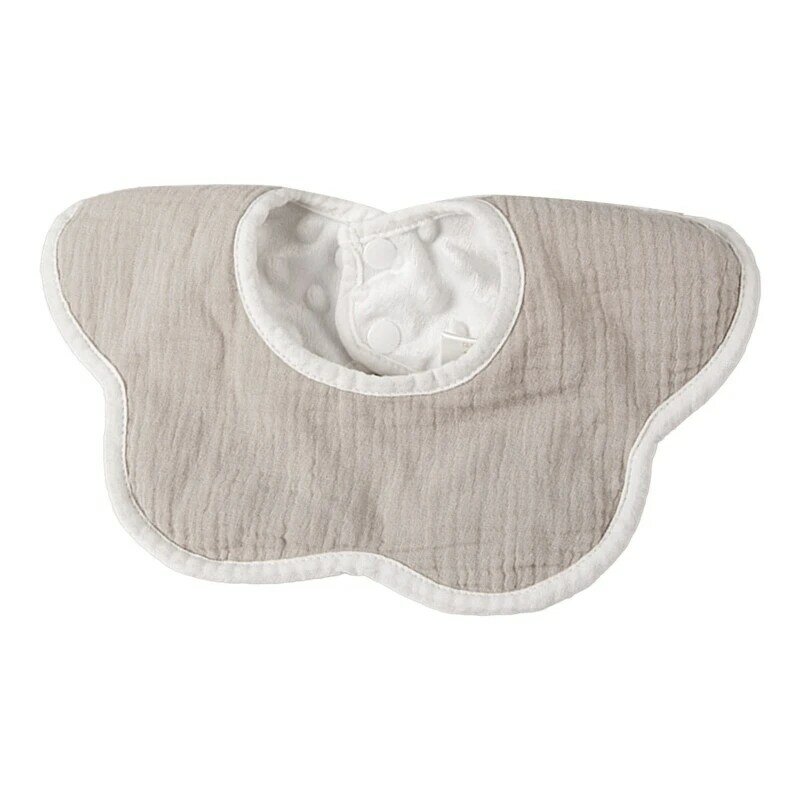 Bavoir d'alimentation en tissu à Rotation 360 ​​degrés, couleur unie, en forme fleur pour bébé, serviette salive en pur