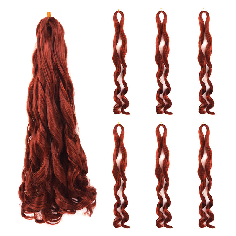 黒の女性のための合成巻き毛編組ヘアエクステンション、事前に伸ばされた波状の髪、1パック
