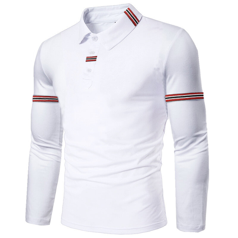 HDDHDHH-Polo Slim à Manches sulfpour Homme, T-shirt Solide, Top Tendance, Document At