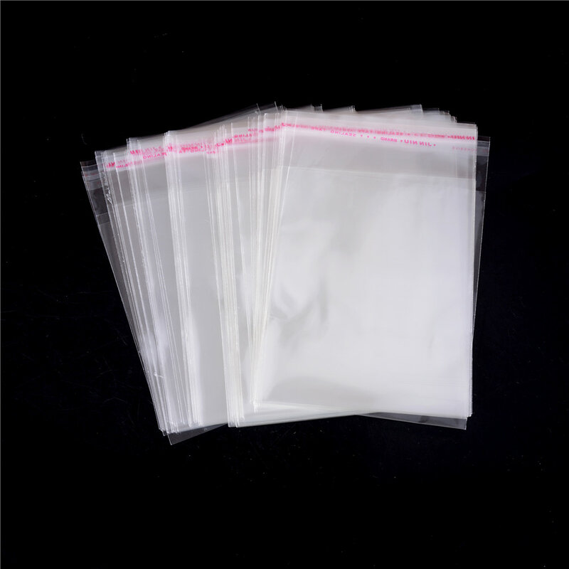 Novo 100 pçs/saco opp selo claro auto adesivo plástico jóias sacos de embalagem em casa