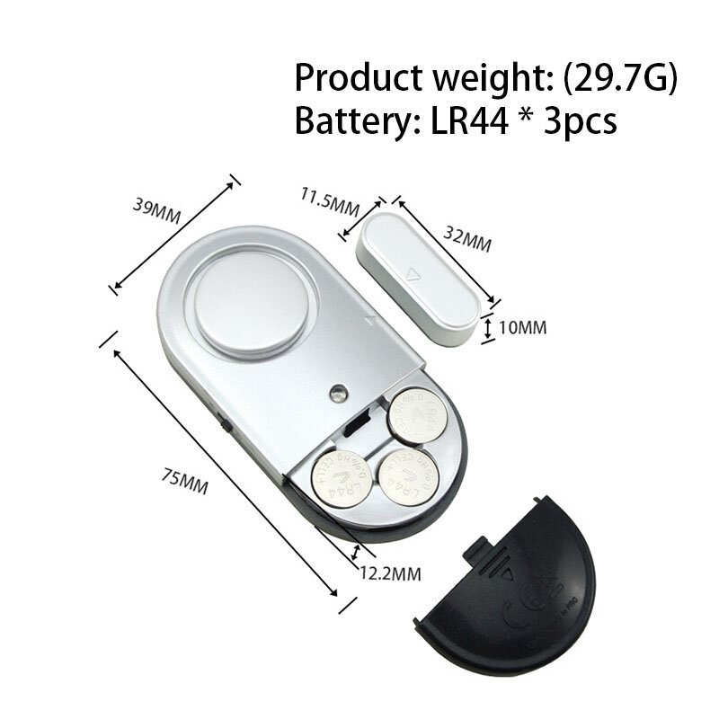 125dB High Decibel Door Magnetic Door and Window Alarm Hotel Home Anti-theft Device Female Safety Protection