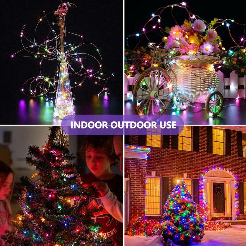 2m 3m 5m 10m Weihnachts girlande Lichter führte Schnur Lichterkette Girlande im Freien dekorative Beleuchtung für Weihnachten Hochzeits feier