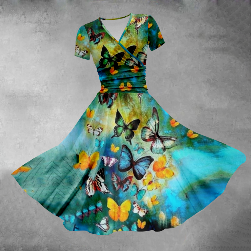 Летнее платье 2024, стильные роскошные вечерние платья в стиле ретро с бабочками, модное женское шикарное платье, элегантное платье макси для девушек
