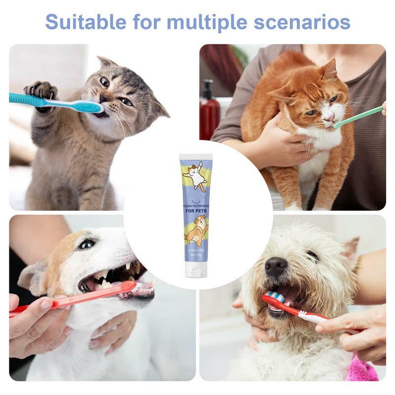 Pasta do zębów dla zwierząt 100g pielęgnacja jamy ustnej jasnej pasty do zębów, skuteczna artykuły dla zwierząt łagodnej czyszczenie zębów dla psów w walce z nieświeżym oddechem