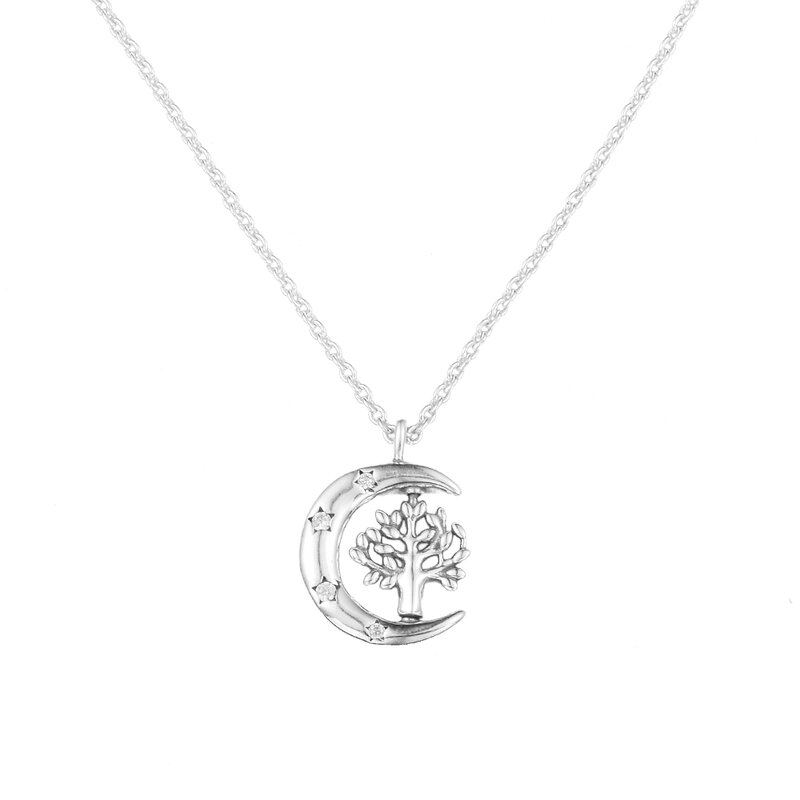 Lua de prata esterlina e pingente giratório para mulheres, árvore da vida, adequado para decote, jóias DIY, atacado, novo