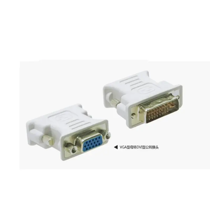 DVI D konverter adaptor soket Male ke VGA Female, konverter adaptor VGA ke DVI/24 + 5 Pin Male ke VGA Female