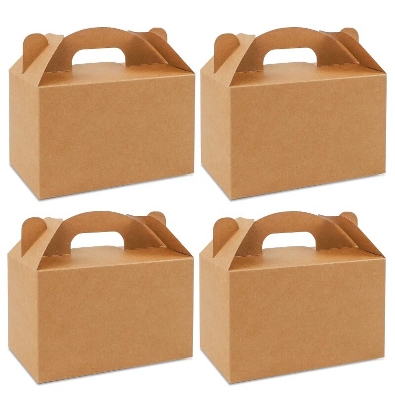 Produk kustom kardus putih ramah lingkungan kotak hadiah pesta kertas lipat kotak hadiah pernikahan kertas Kraft kotak kue permen
