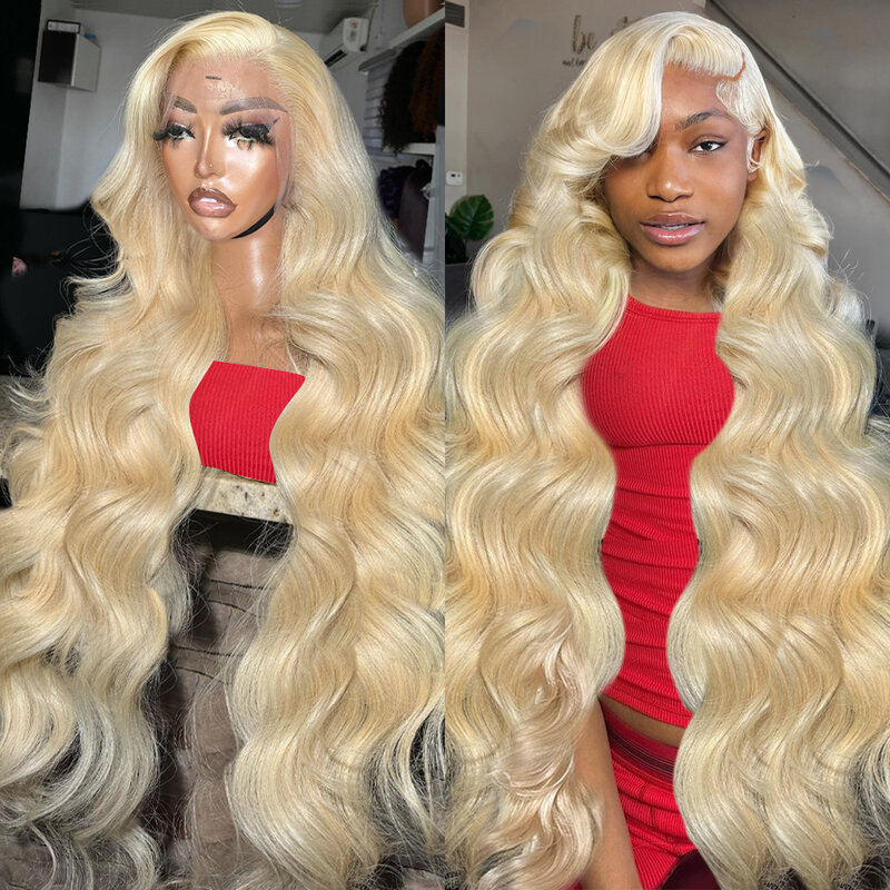 250% 613 Honey Blonde Body Wave 13x6 HD Transparent Lace Front Human Hair Wigs 30 32 Inch Color 13x4 Lace Frontal Wig For Women