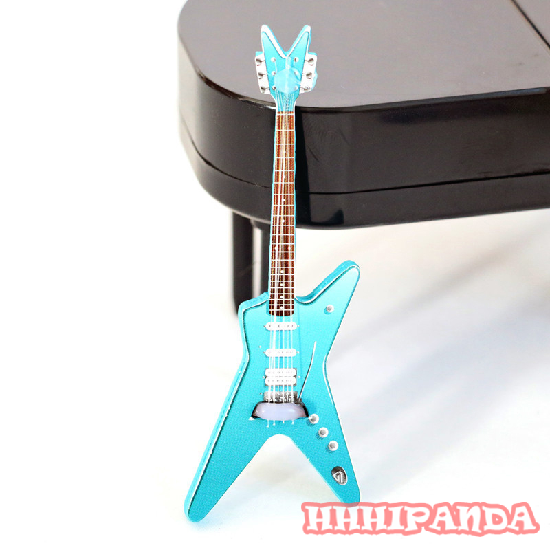 1PC domek dla lalek Mini symulacja gitara elektryczna popularna gitara miniaturowa rekwizyty sceniczne mecz akcesoria do modeli
