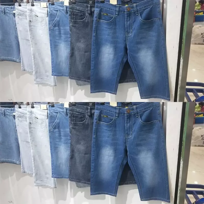 Männer Business Jeans klassische männliche Baumwolle Straight Stretch Marke Denim kurze Hosen Sommer Overalls Slim Fit kurze Hose 2021
