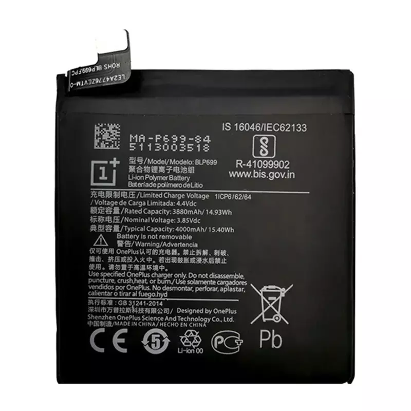2024 100% Original New Replacement Battery 4000mAh BLP699 For OnePlus 7Pro 7 Pro 7 Plus  Mobile Phone Batteries + Free Tools