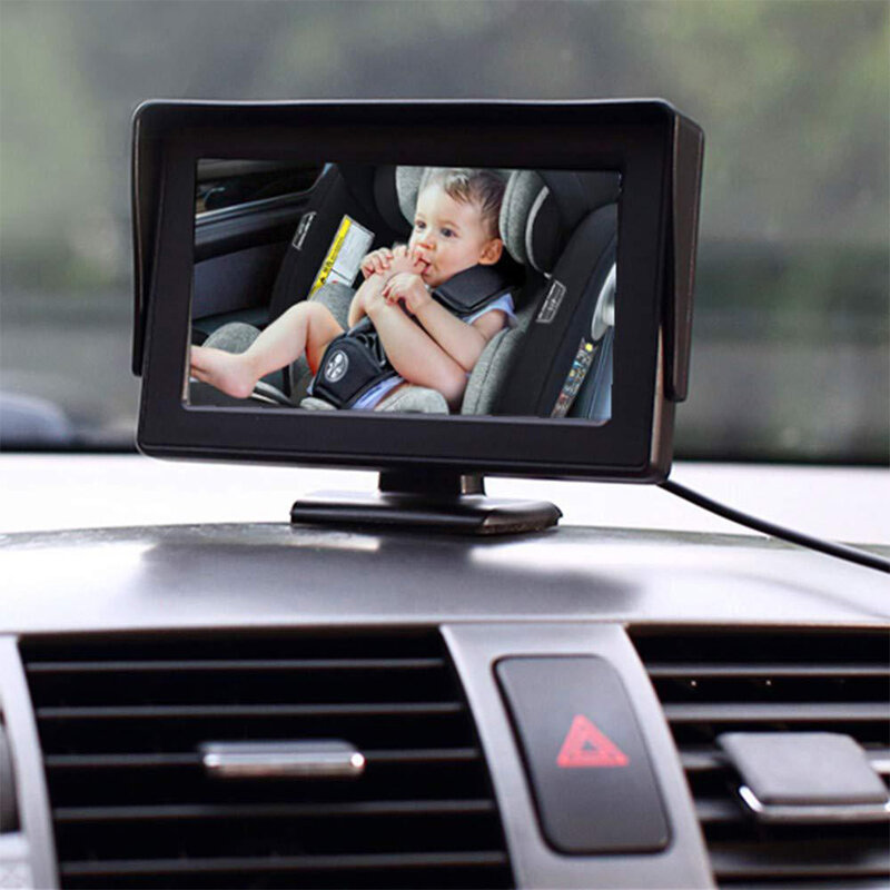Kamera bayi nirkabel 4 3 inci, kamera perekam bayi kursi belakang pengawasan layar 4