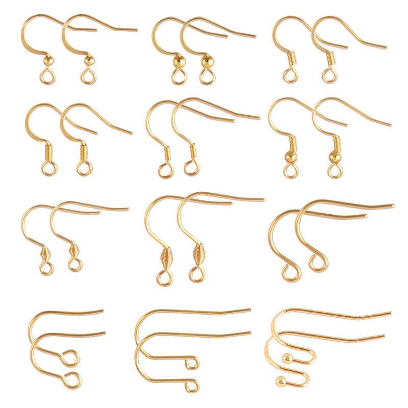 50pcs 316 Stainless Steel Earring Hooks French Earrings DIY Earring Clasp Findings Supplies For Jewelry Making Wholesale Parts