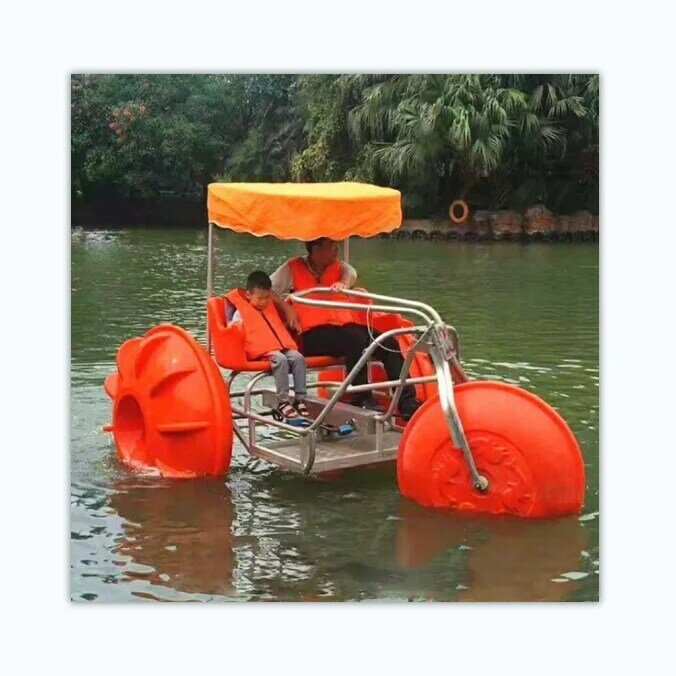 Three wheels water tricycle 2-person fiberglass wheeler water pedal bike for sale