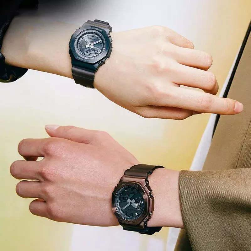 G-SHOCK-Relógio esportivo à prova de choque masculino, GM-2100 Reloj, marca de luxo, Night Running, relógio de iluminação impermeável, relógio de casal