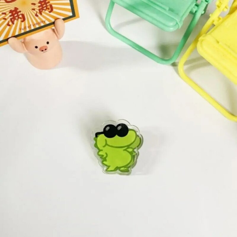 귀여운 개구리 만화 양면 폴더, 아크릴 두꺼운 손 계정 클립, 다기능 맞춤형 시험지 클립