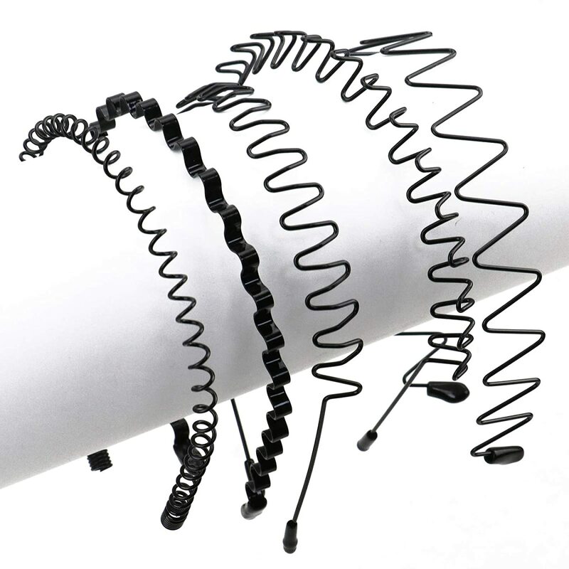 Unisex Zwarte Elastische Antislip Eenvoudige Metalen Hoofdbanden Voor Mannen Vrouwen Golvend Haarband Lente Haar Hoepel Mode Haaraccessoires