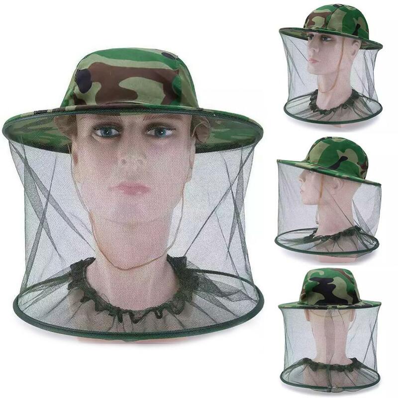 Cappello Unisex cappello da caccia Camo Mosquito Bee Proof Net Mesh Head Face Protector cappello da caccia da pesca