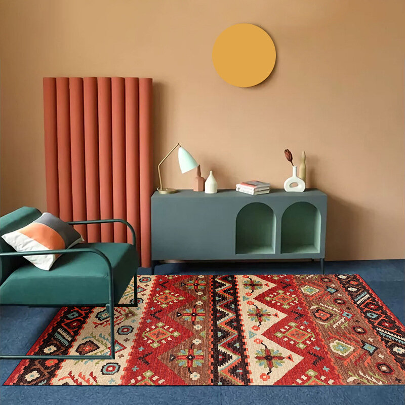 Богемный ковер для гостиной, дивана в этническом стиле, ковер для спальни, марокканские большие коврики, нескользящий коврик для крыльца, может быть изготовлен по индивидуальному размеру