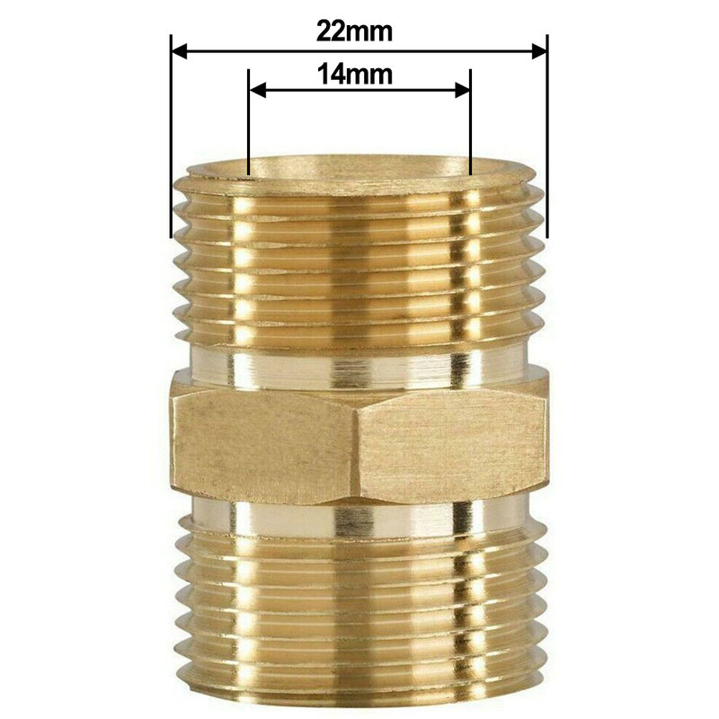 2Pcs Brass Pressure Washer Hose Extension Adapter M22 Metric Male To Male Tool Yard Garden Outdoor Living Accessories