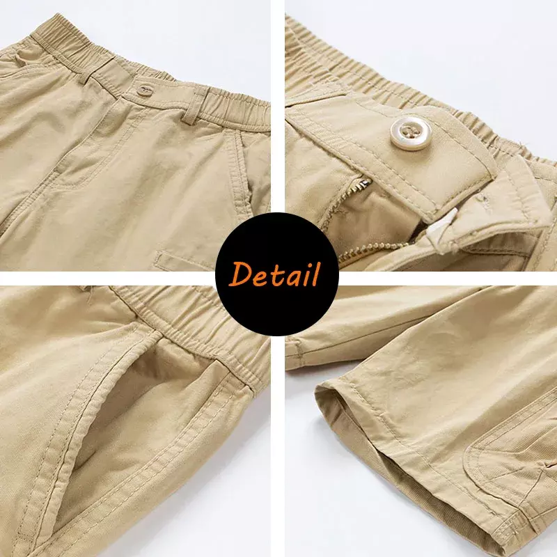 New Summer Men's Fashion Cotton Solid Shorts Mens Cargo Multi-Pocket Shorts Men Spring Casual Joggers Shorts Male Dropshipping