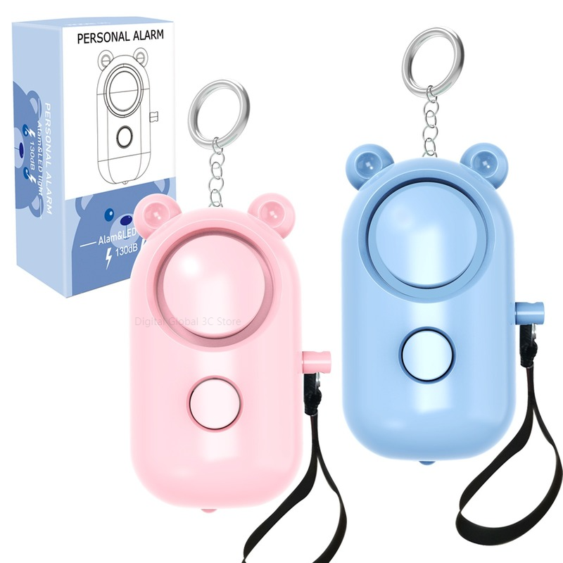 Self Defense Alarm 130 DB Girl Women Security Protect Alert Personal Safety Scream Loud Keychain Emergency Charging Alarms