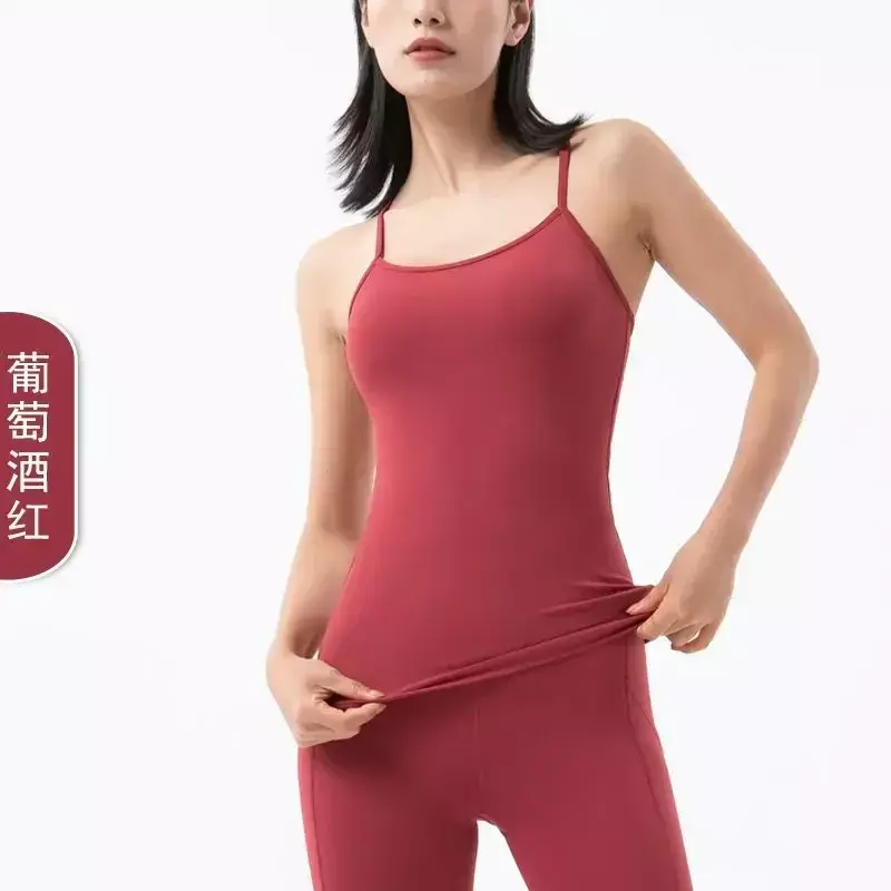 Chaleco de Yoga con almohadilla para el pecho para mujer, parte trasera Sexy en forma de Y, ejercicio elástico, versión larga de ropa de Yoga, nuevo