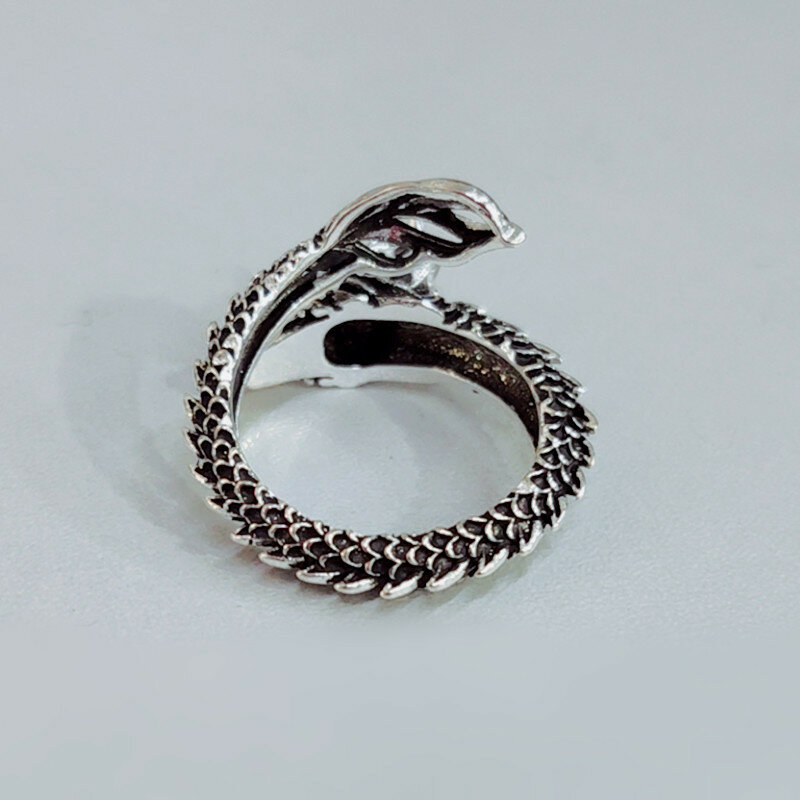 925 Sterling Silver Colour Dragon ​Adjustable Rings For Women Engagement Luxury Jewelry Accessories Items With Free Shipping