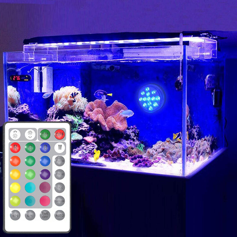 ไฟพิพิธภัณฑ์สัตว์น้ำ Led สระว่ายน้ำใต้น้ำโคมไฟลอยแสง Rgb Aquarium โคมไฟ Led Spotlight กันน้ำสำหรับสระว่ายน้ำ Decor